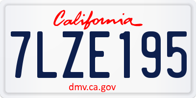 CA license plate 7LZE195