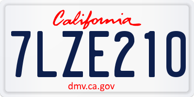 CA license plate 7LZE210