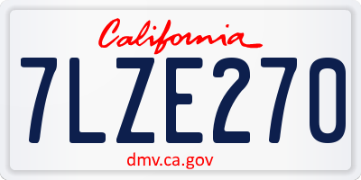 CA license plate 7LZE270