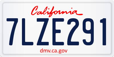 CA license plate 7LZE291