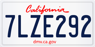 CA license plate 7LZE292