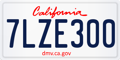 CA license plate 7LZE300