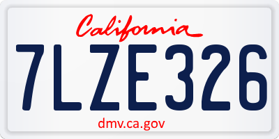 CA license plate 7LZE326
