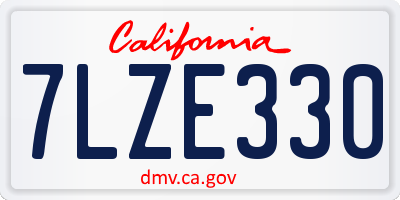 CA license plate 7LZE330