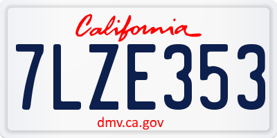 CA license plate 7LZE353