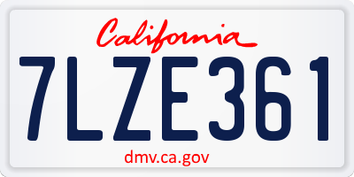 CA license plate 7LZE361