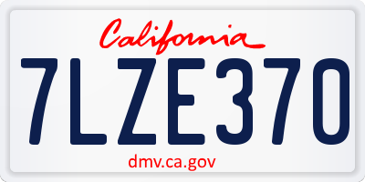 CA license plate 7LZE370