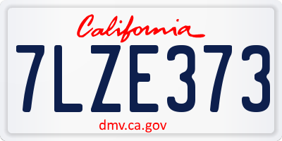 CA license plate 7LZE373