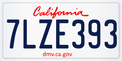 CA license plate 7LZE393