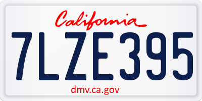 CA license plate 7LZE395