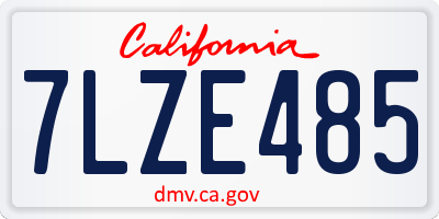 CA license plate 7LZE485