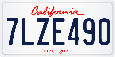 CA license plate 7LZE490
