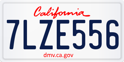 CA license plate 7LZE556