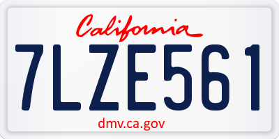 CA license plate 7LZE561