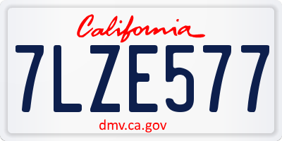 CA license plate 7LZE577