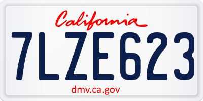 CA license plate 7LZE623