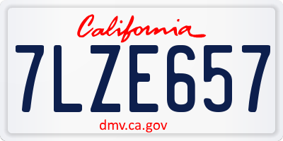 CA license plate 7LZE657