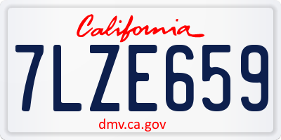 CA license plate 7LZE659