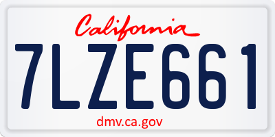 CA license plate 7LZE661