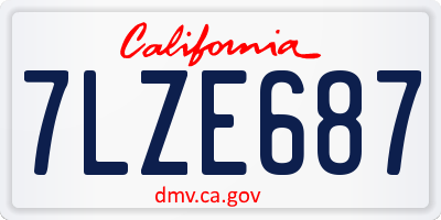 CA license plate 7LZE687
