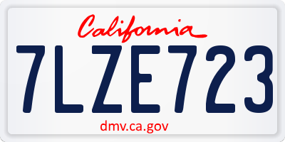 CA license plate 7LZE723