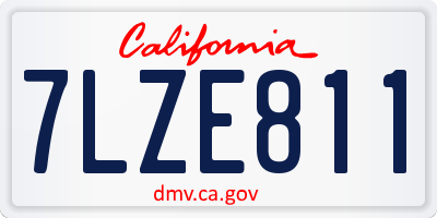 CA license plate 7LZE811