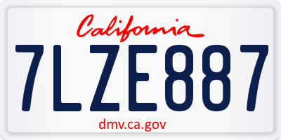 CA license plate 7LZE887