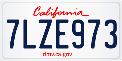 CA license plate 7LZE973