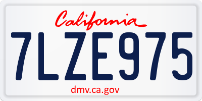 CA license plate 7LZE975