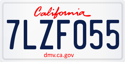CA license plate 7LZF055