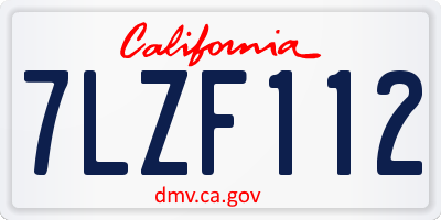 CA license plate 7LZF112