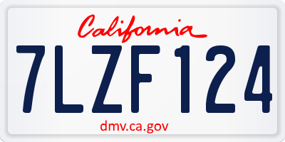 CA license plate 7LZF124