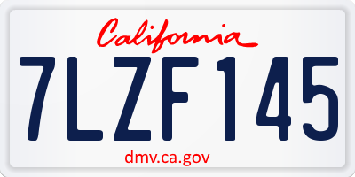 CA license plate 7LZF145