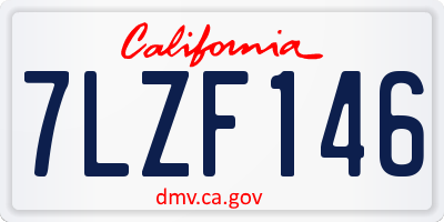 CA license plate 7LZF146