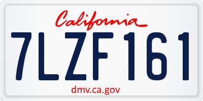 CA license plate 7LZF161