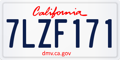 CA license plate 7LZF171