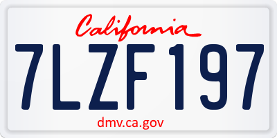 CA license plate 7LZF197