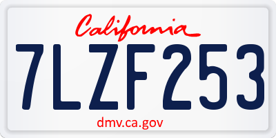 CA license plate 7LZF253