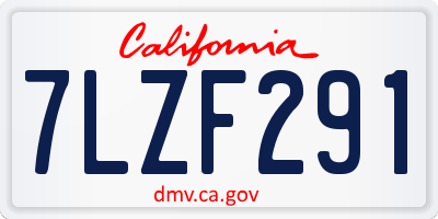 CA license plate 7LZF291