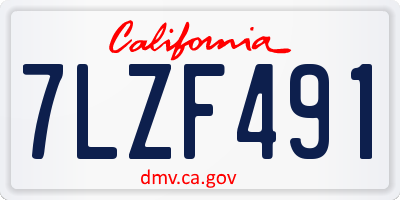 CA license plate 7LZF491