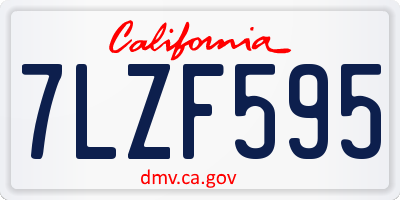CA license plate 7LZF595