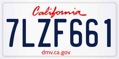 CA license plate 7LZF661