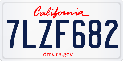 CA license plate 7LZF682