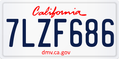 CA license plate 7LZF686