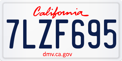CA license plate 7LZF695