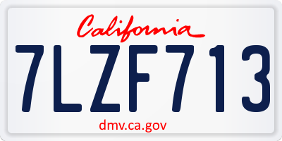 CA license plate 7LZF713
