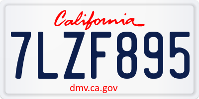 CA license plate 7LZF895