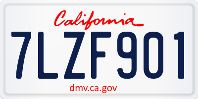 CA license plate 7LZF901