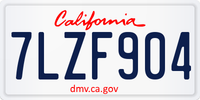 CA license plate 7LZF904