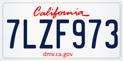 CA license plate 7LZF973